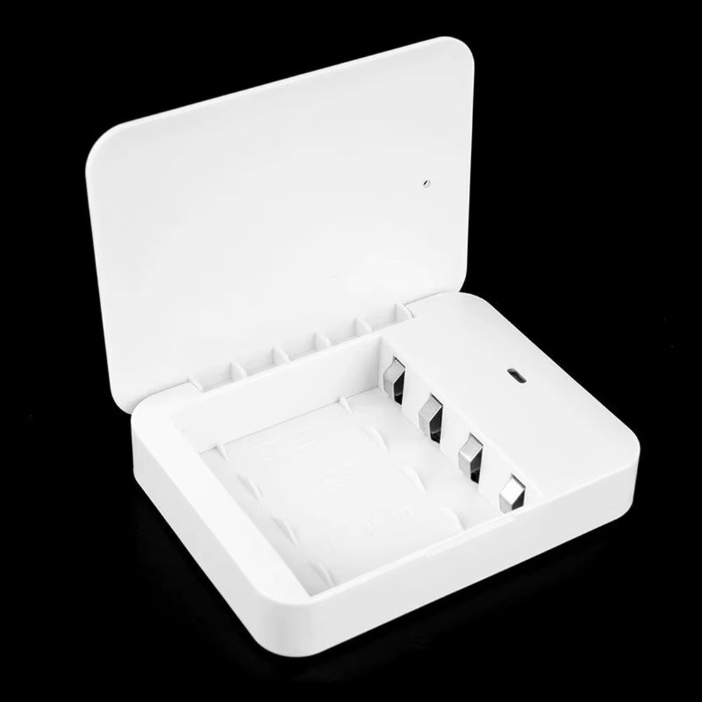 Carregador portátil preto/branco do banco de potência do carregador de emergência da bateria de usb 4aa para o telefone celular