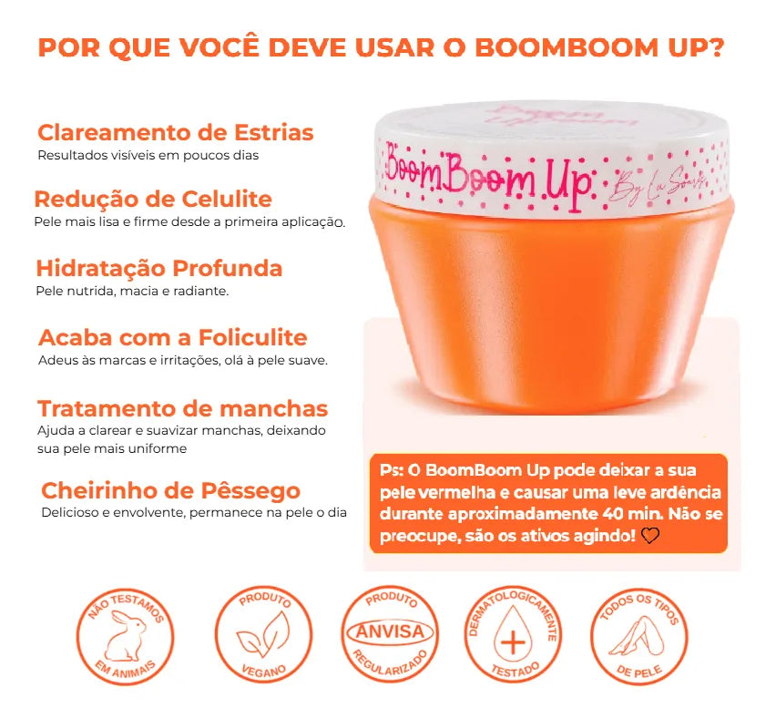 Peach Up Boom Boom Up Creme Hidratante 250g Anticelulite
