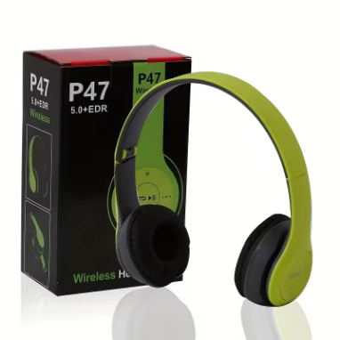 Bluetooth 5.0 Stereo P47 Headset, Jogo Desportivo Sem Fio, Série Dobrável, iPhone, Xiaomi
