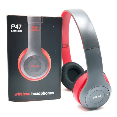 Bluetooth 5.0 Stereo P47 Headset, Jogo Desportivo Sem Fio, Série Dobrável, iPhone, Xiaomi