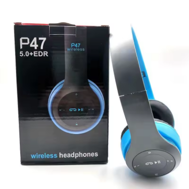 Bluetooth 5.0 Stereo P47 Headset, Jogo Desportivo Sem Fio, Série Dobrável, iPhone, Xiaomi